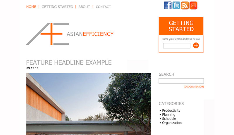 Original Asian Efficiency Website Mockup